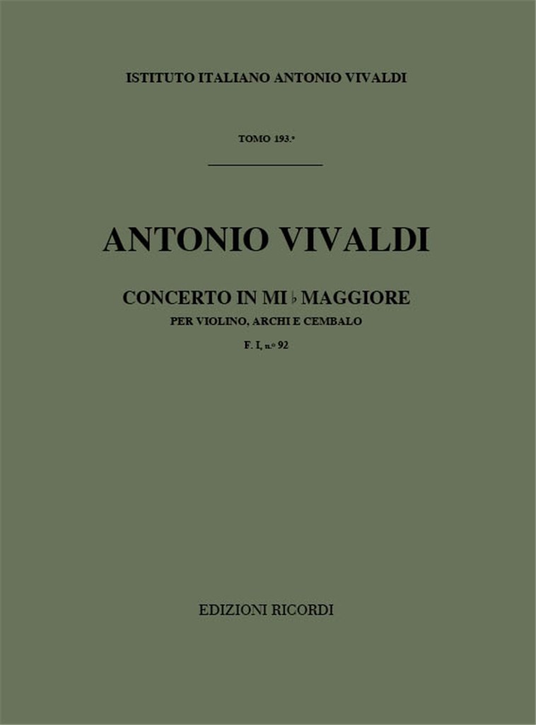 Concerti Per Vl., Archi E B.C.: In Mi Bem. Rv 257